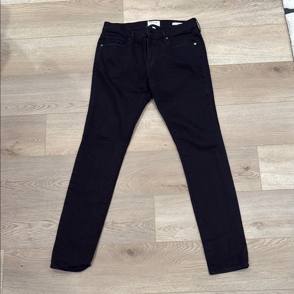 Frame Denim Black Skinny Jeans Classic Fit